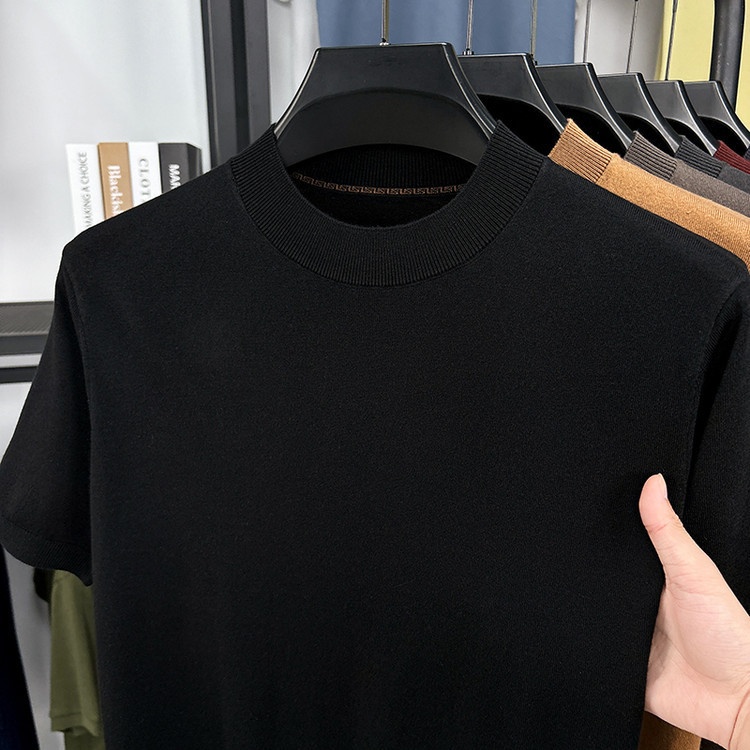 Men's Fine Knit Short-Sleeve Crewneck T-Shirt