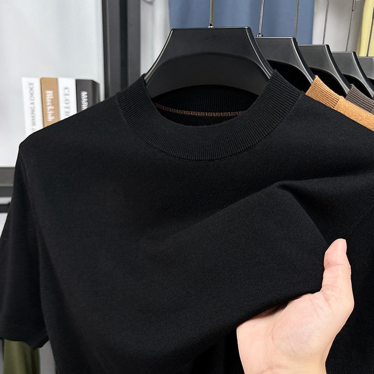 Men's Fine Knit Short-Sleeve Crewneck T-Shirt