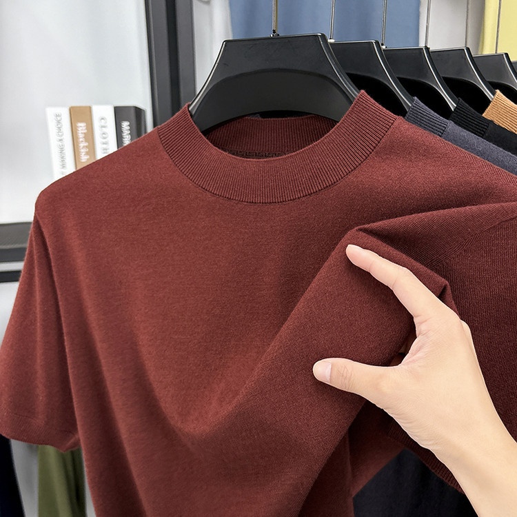 Men's Fine Knit Short-Sleeve Crewneck T-Shirt