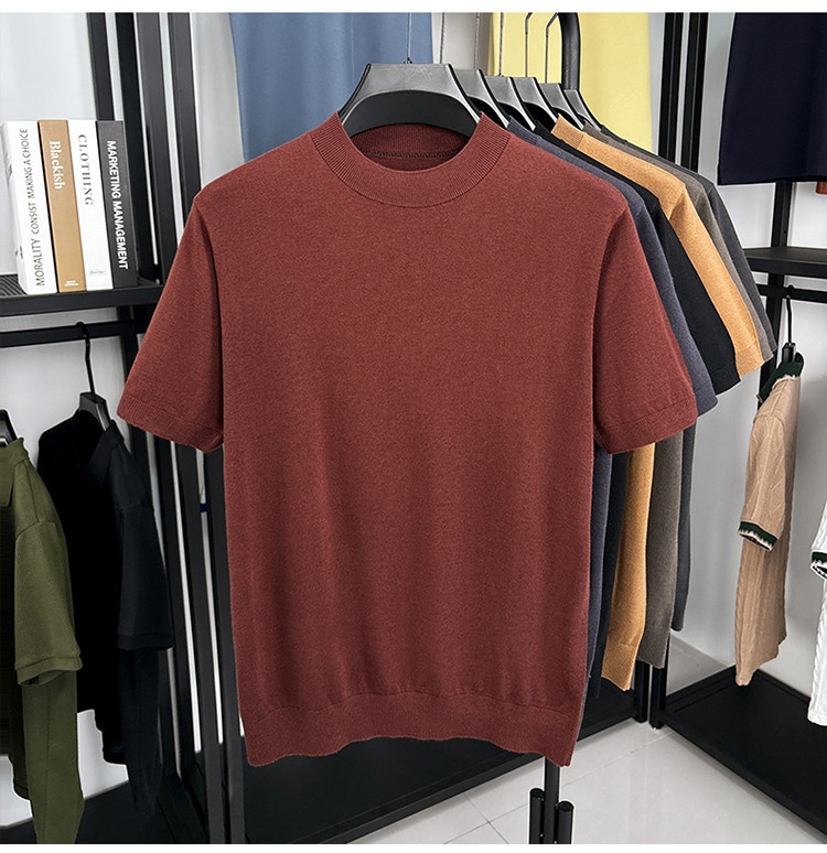 Men's Fine Knit Short-Sleeve Crewneck T-Shirt