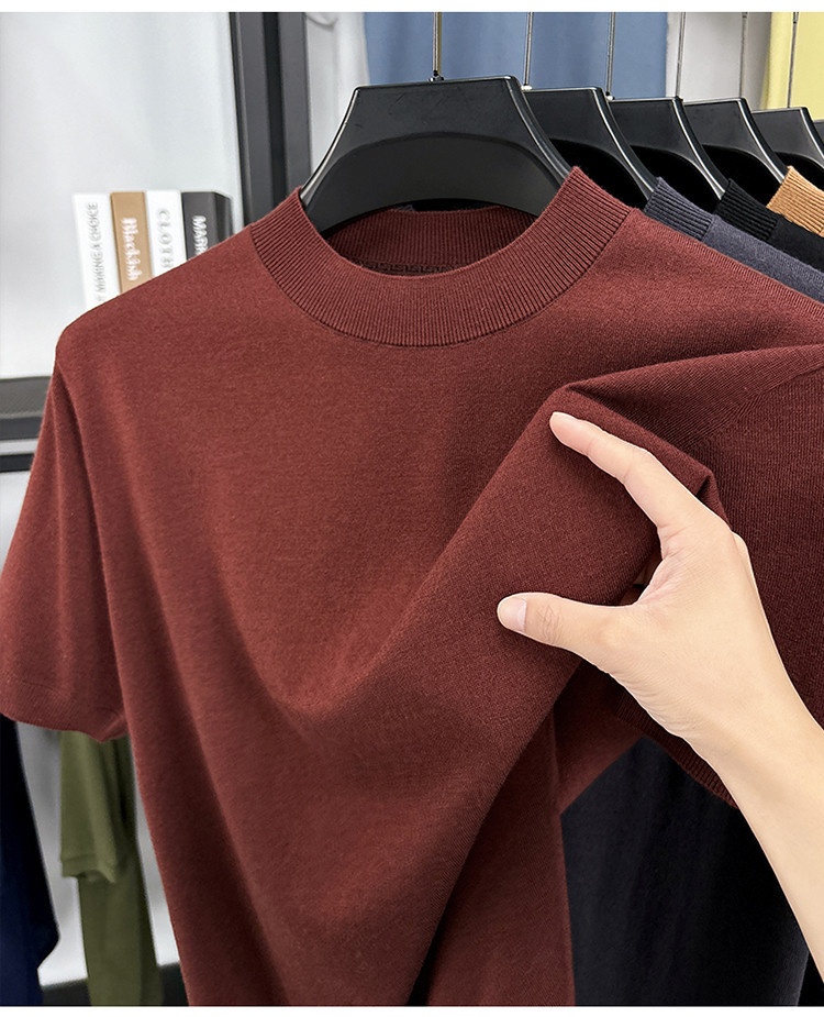 Men's Fine Knit Short-Sleeve Crewneck T-Shirt