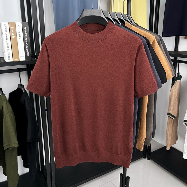 Men's Fine Knit Short-Sleeve Crewneck T-Shirt