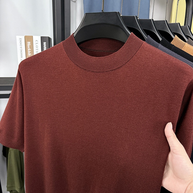 Men's Fine Knit Short-Sleeve Crewneck T-Shirt