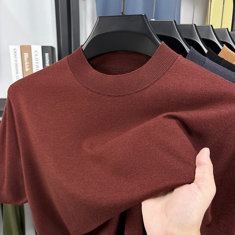 Men's Fine Knit Short-Sleeve Crewneck T-Shirt