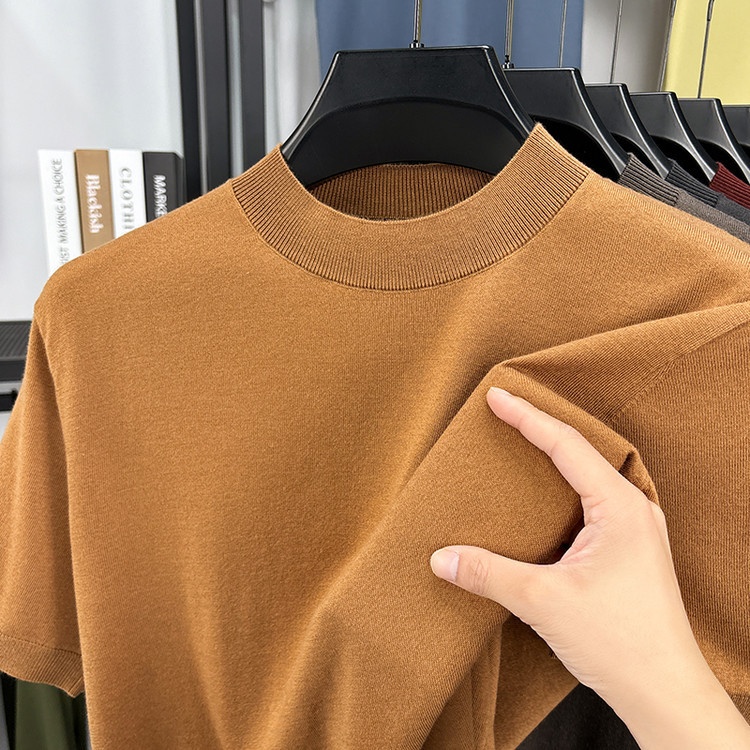 Men's Fine Knit Short-Sleeve Crewneck T-Shirt