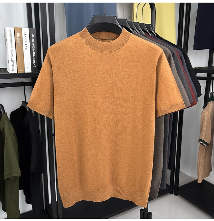 Men's Fine Knit Short-Sleeve Crewneck T-Shirt
