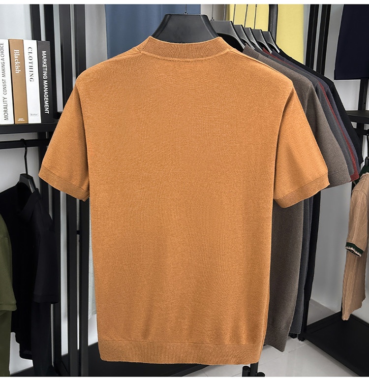 Men's Fine Knit Short-Sleeve Crewneck T-Shirt