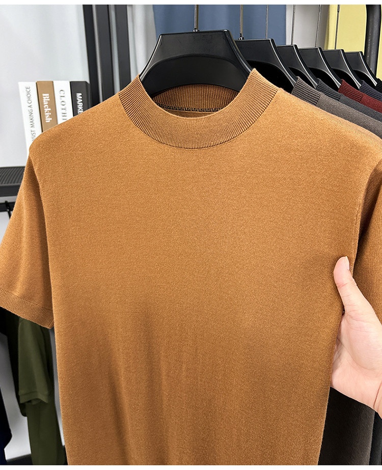 Men's Fine Knit Short-Sleeve Crewneck T-Shirt