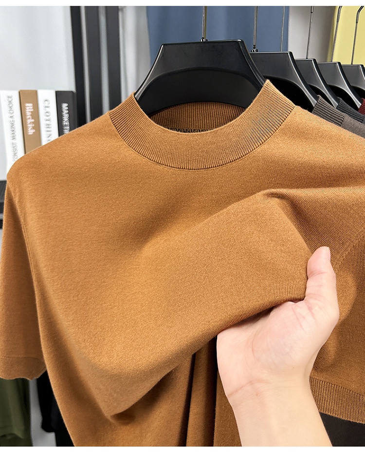 Men's Fine Knit Short-Sleeve Crewneck T-Shirt