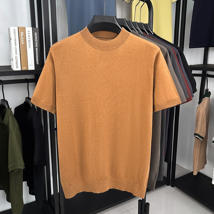 Men's Fine Knit Short-Sleeve Crewneck T-Shirt