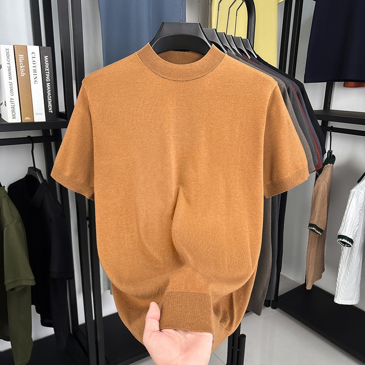 Men's Fine Knit Short-Sleeve Crewneck T-Shirt