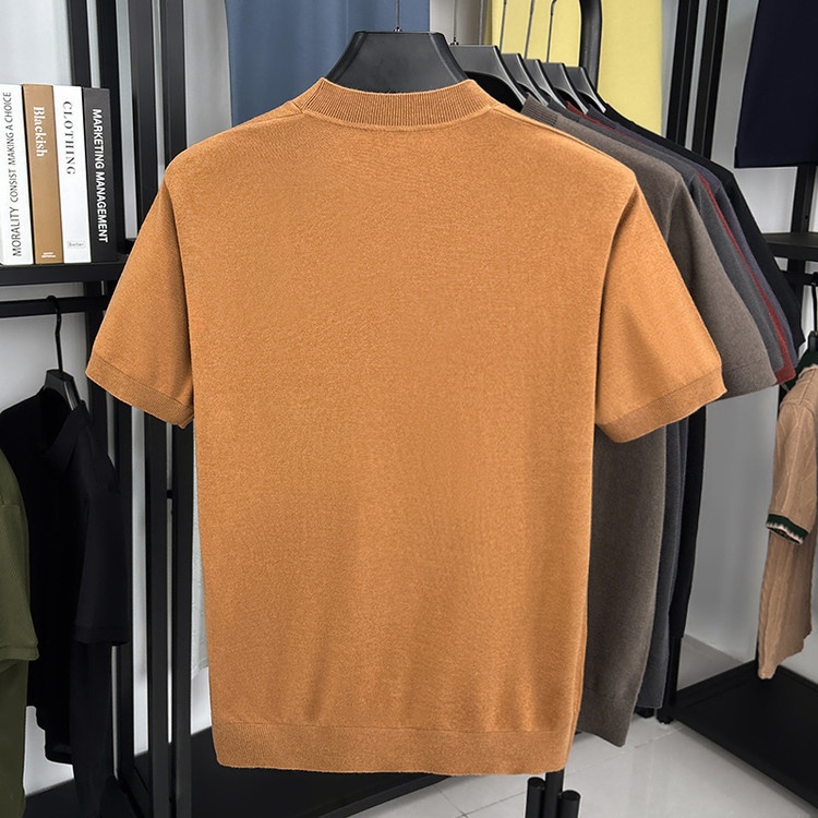 Men's Fine Knit Short-Sleeve Crewneck T-Shirt