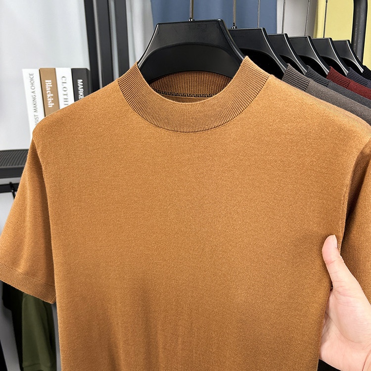 Men's Fine Knit Short-Sleeve Crewneck T-Shirt