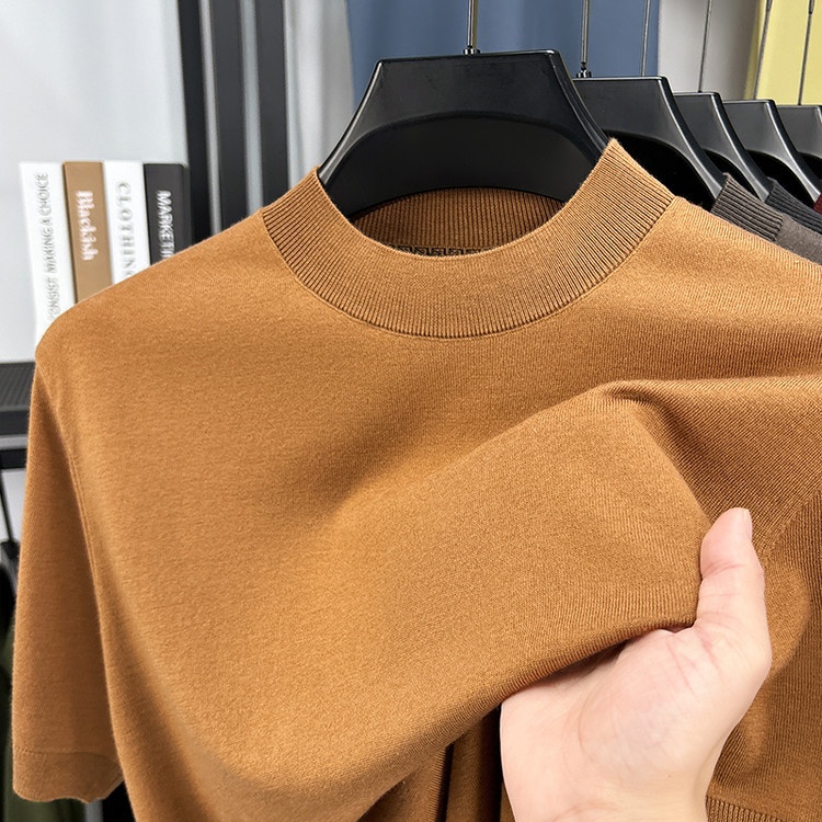 Men's Fine Knit Short-Sleeve Crewneck T-Shirt
