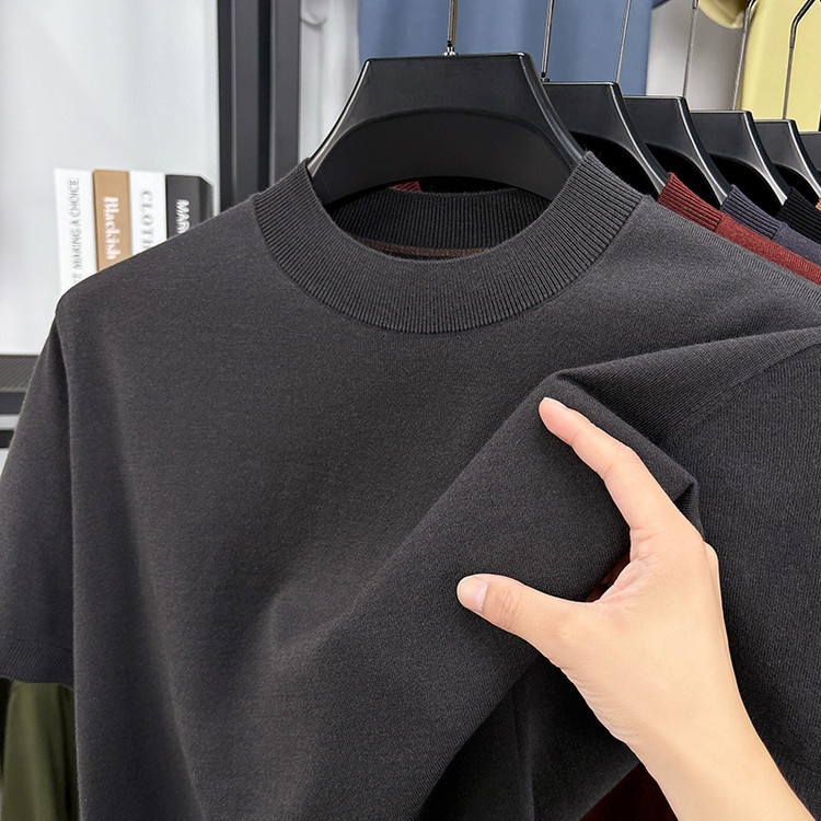 Men's Fine Knit Short-Sleeve Crewneck T-Shirt