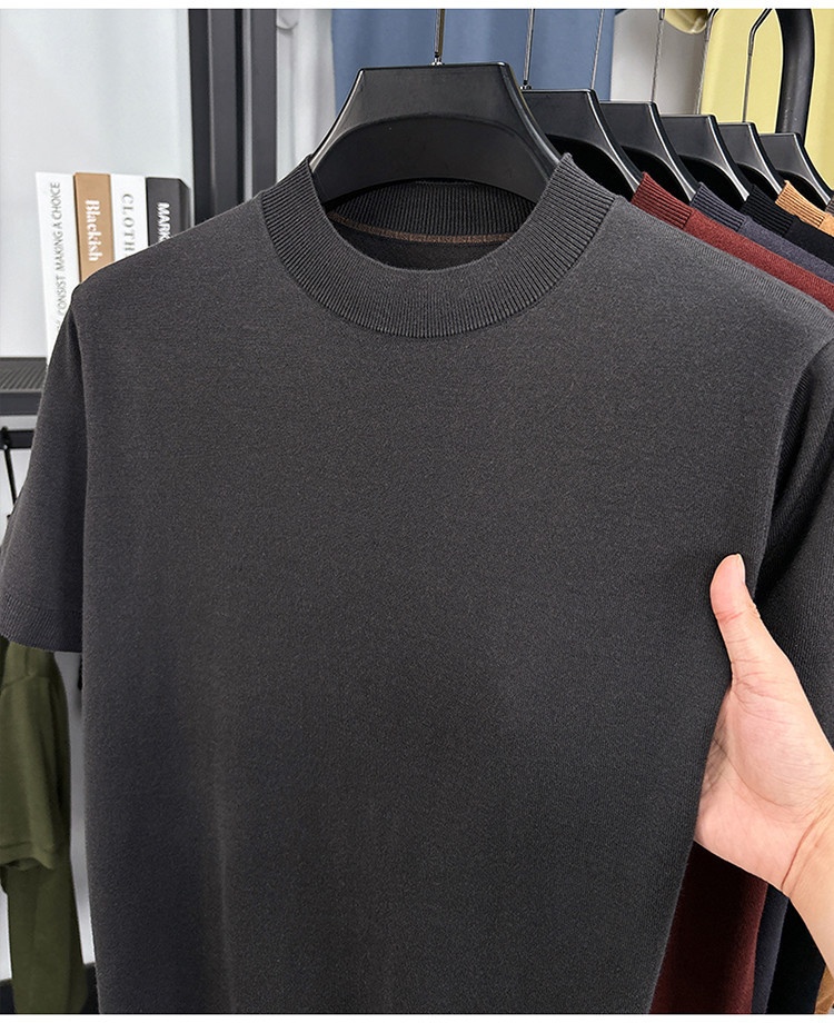 Men's Fine Knit Short-Sleeve Crewneck T-Shirt