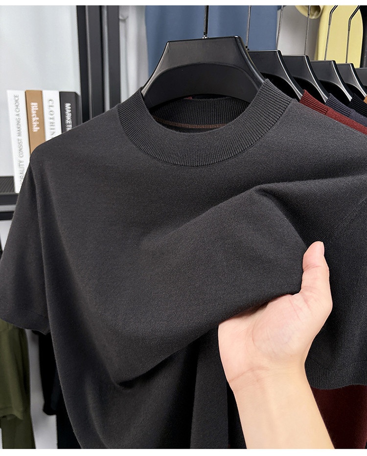 Men's Fine Knit Short-Sleeve Crewneck T-Shirt