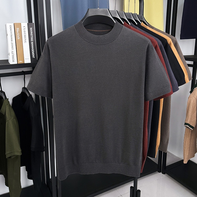 Men's Fine Knit Short-Sleeve Crewneck T-Shirt