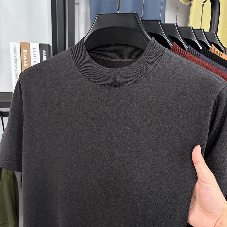 Men's Fine Knit Short-Sleeve Crewneck T-Shirt