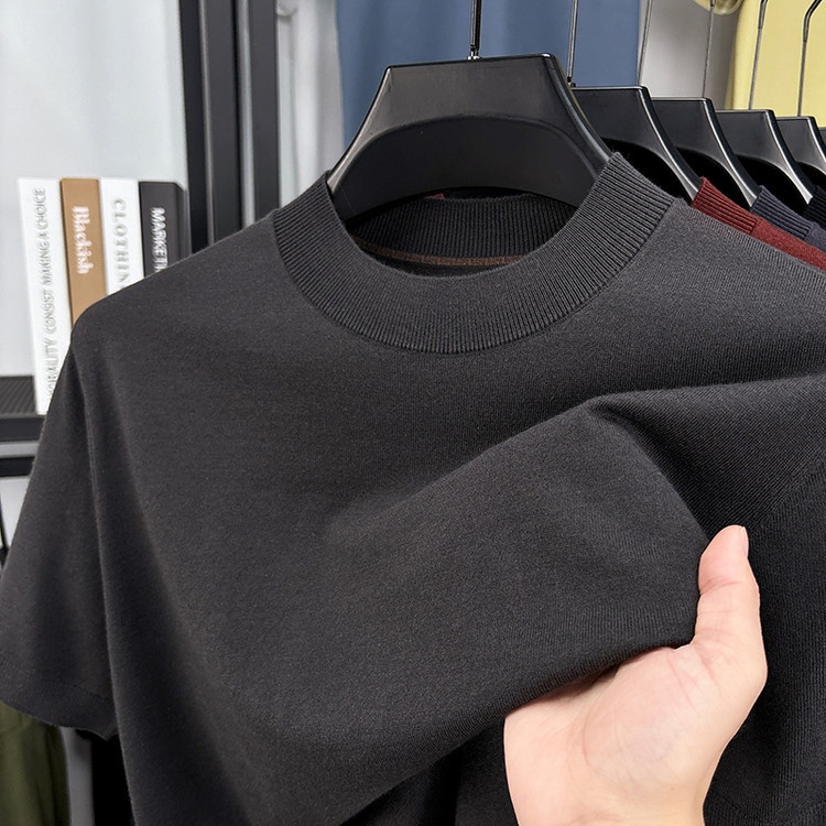 Men's Fine Knit Short-Sleeve Crewneck T-Shirt