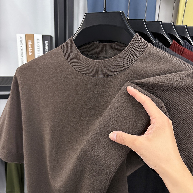 Men's Fine Knit Short-Sleeve Crewneck T-Shirt