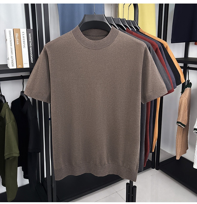 Men's Fine Knit Short-Sleeve Crewneck T-Shirt