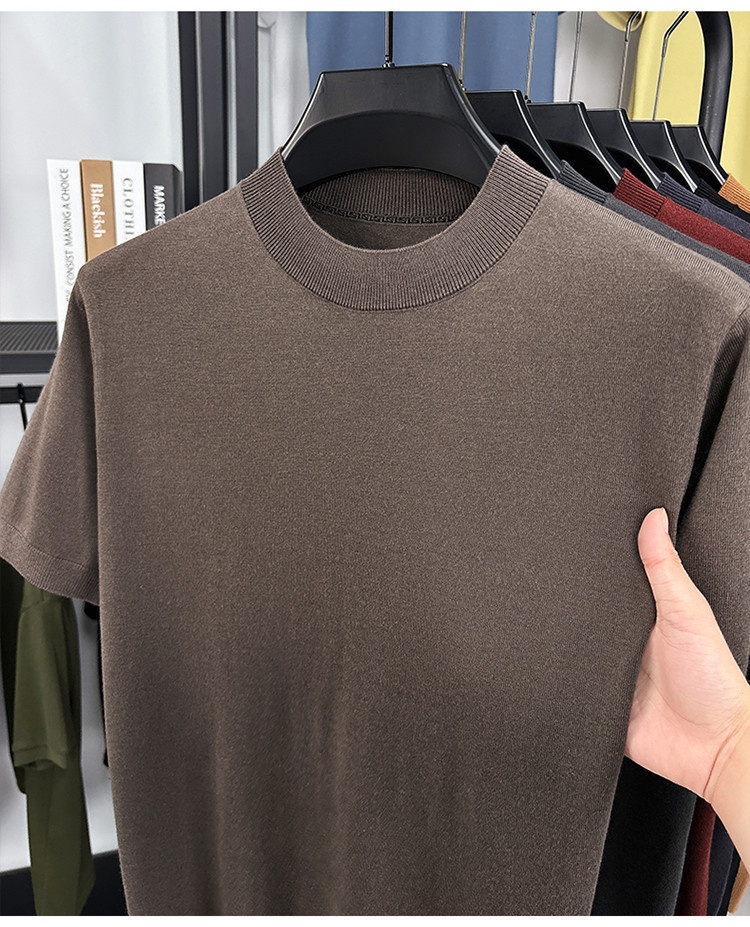 Men's Fine Knit Short-Sleeve Crewneck T-Shirt