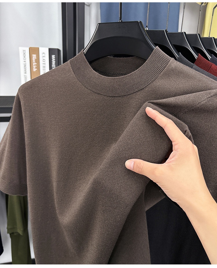 Men's Fine Knit Short-Sleeve Crewneck T-Shirt
