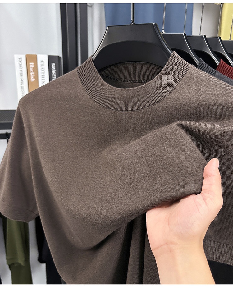 Men's Fine Knit Short-Sleeve Crewneck T-Shirt