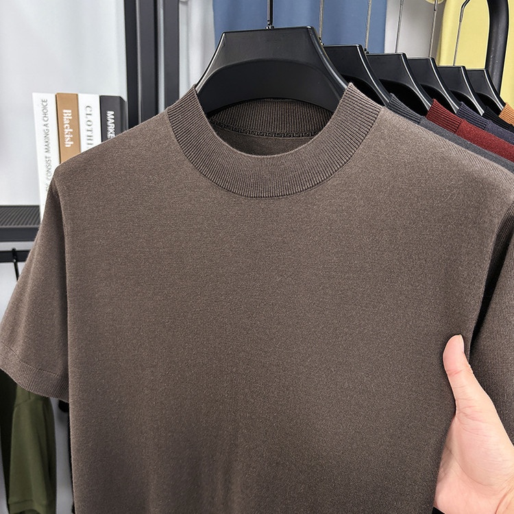 Men's Fine Knit Short-Sleeve Crewneck T-Shirt