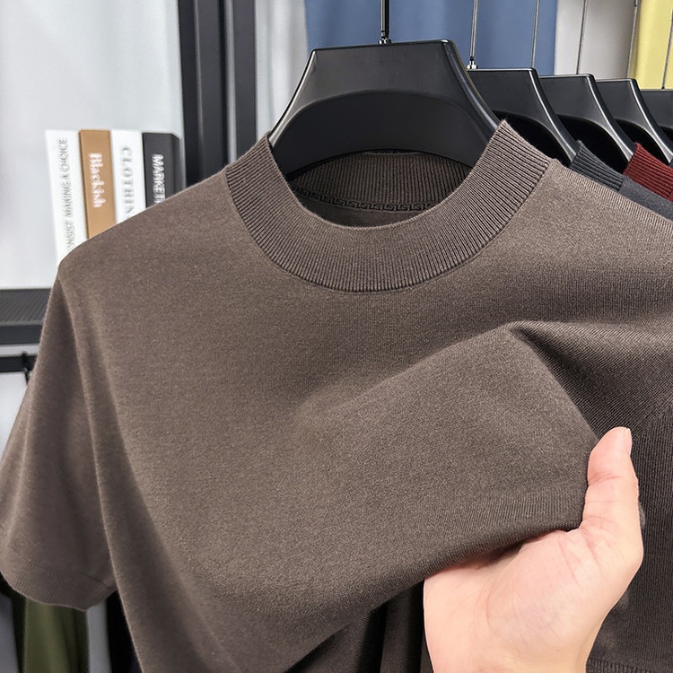 Men's Fine Knit Short-Sleeve Crewneck T-Shirt
