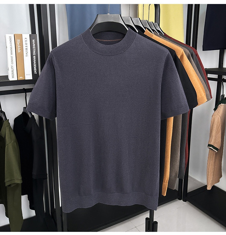 Men's Fine Knit Short-Sleeve Crewneck T-Shirt