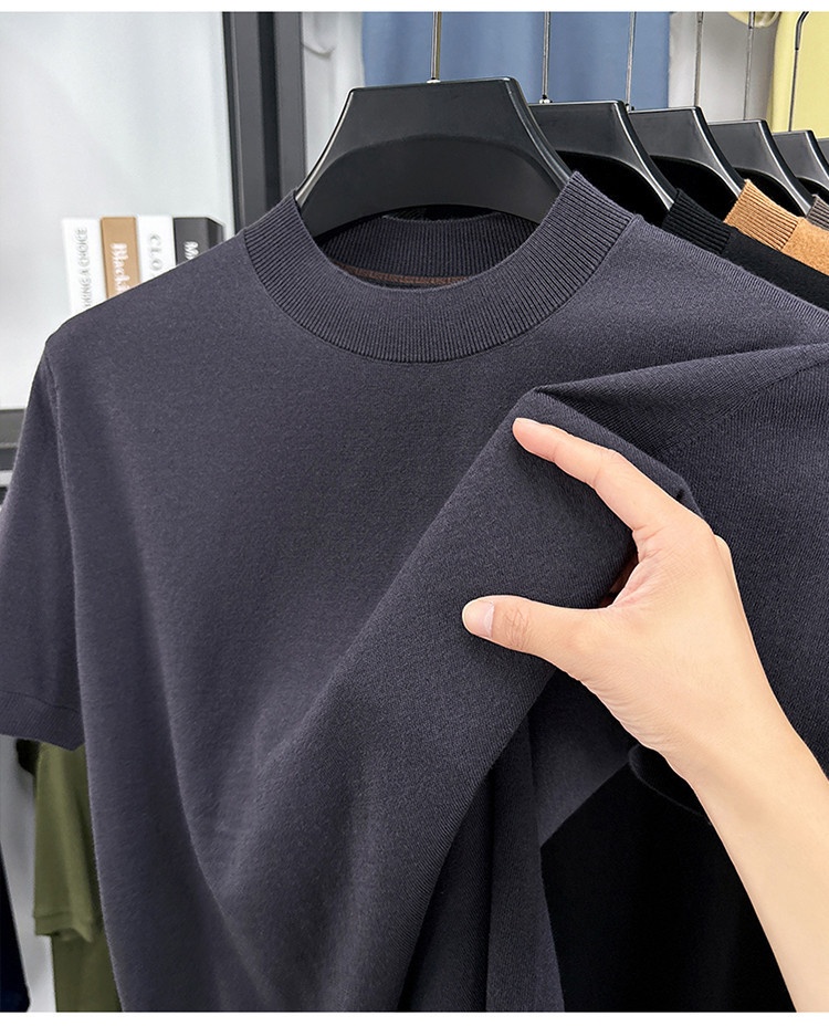 Men's Fine Knit Short-Sleeve Crewneck T-Shirt