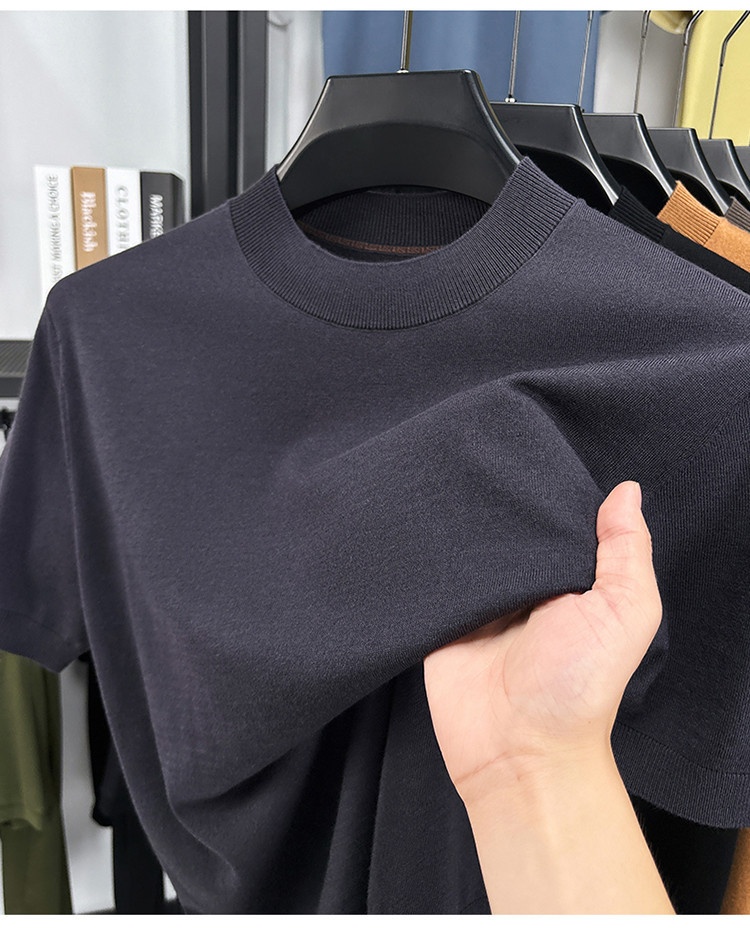 Men's Fine Knit Short-Sleeve Crewneck T-Shirt