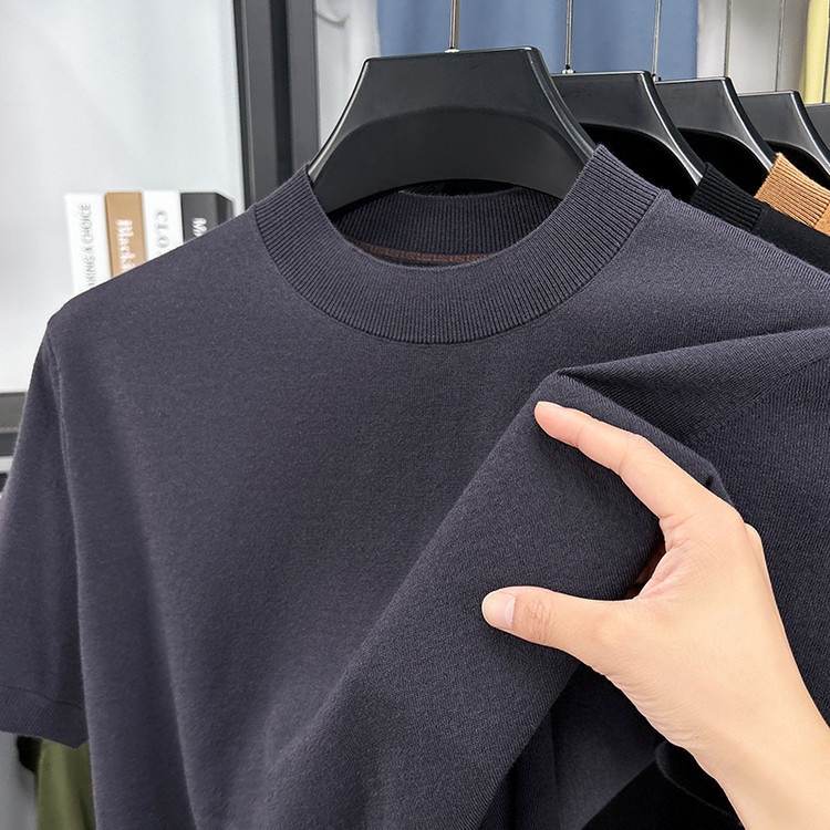 Men's Fine Knit Short-Sleeve Crewneck T-Shirt