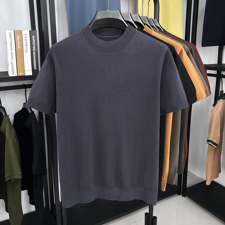 Men's Fine Knit Short-Sleeve Crewneck T-Shirt