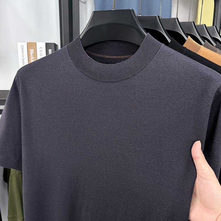 Men's Fine Knit Short-Sleeve Crewneck T-Shirt