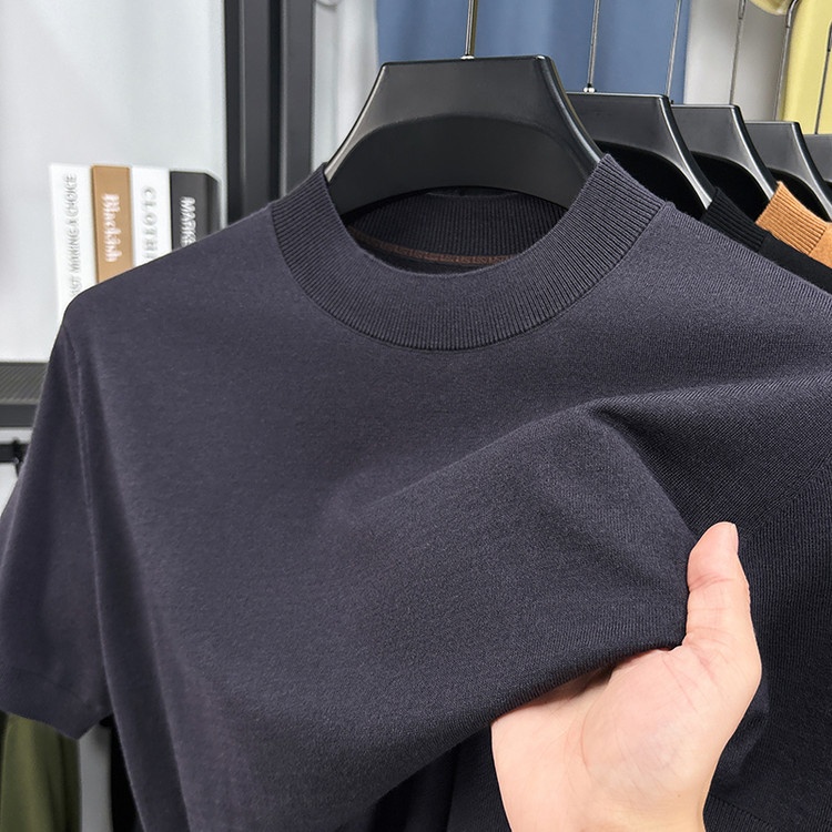 Men's Fine Knit Short-Sleeve Crewneck T-Shirt