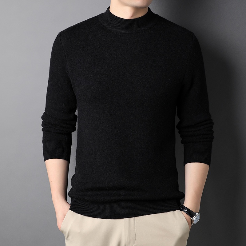 Men's Ribbed Mock Neck Knit Sweater