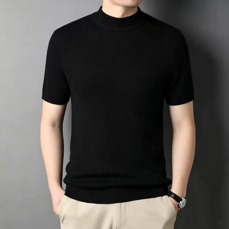 Men's Ribbed Mock Neck Knit Sweater