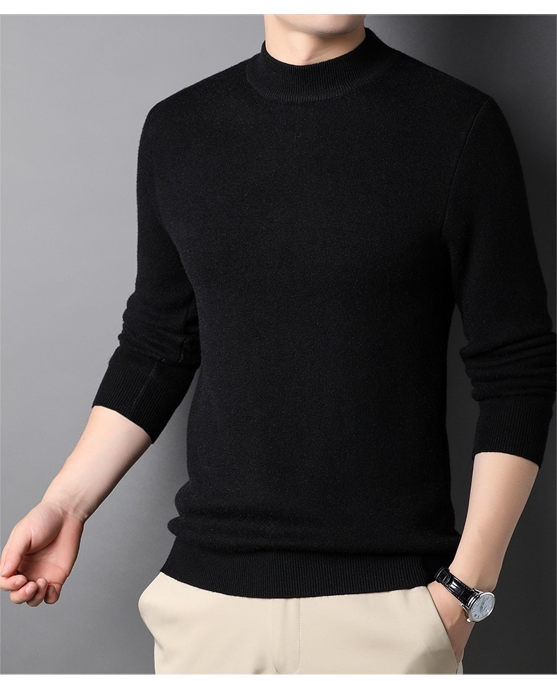 Men's Ribbed Mock Neck Knit Sweater