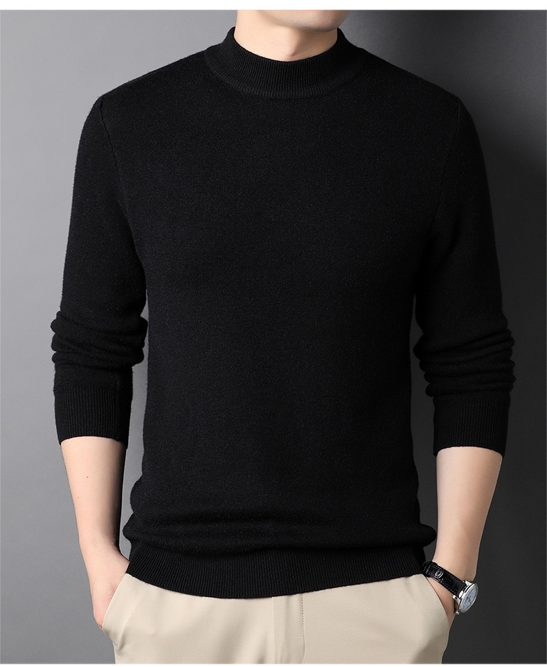 Men's Ribbed Mock Neck Knit Sweater
