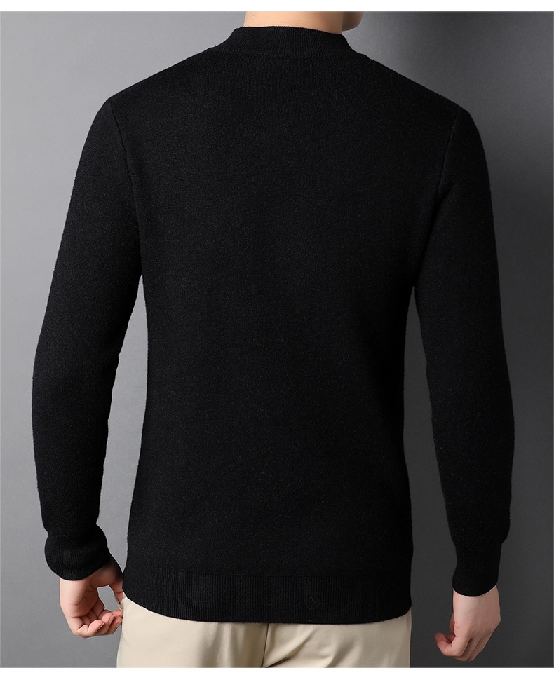 Men's Ribbed Mock Neck Knit Sweater
