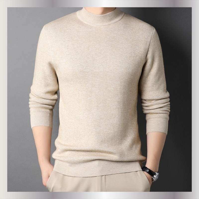 Men's Ribbed Mock Neck Knit Sweater