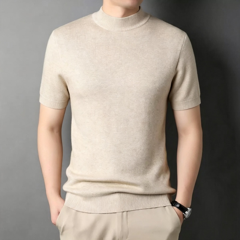 Men's Ribbed Mock Neck Knit Sweater