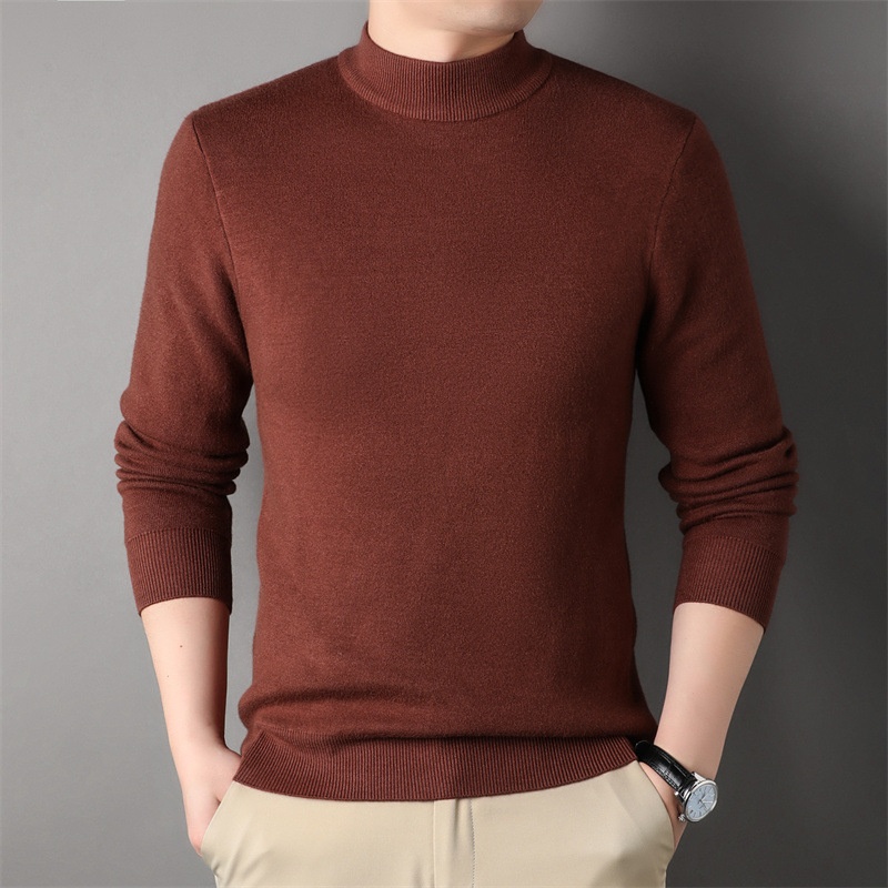 Men's Ribbed Mock Neck Knit Sweater
