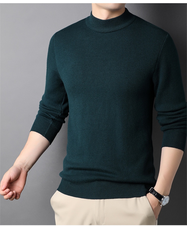 Men's Ribbed Mock Neck Knit Sweater