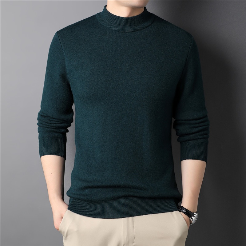 Men's Ribbed Mock Neck Knit Sweater