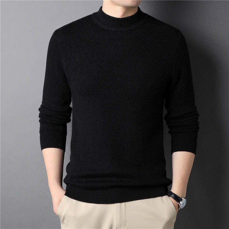 Men's Ribbed Mock Neck Knit Sweater