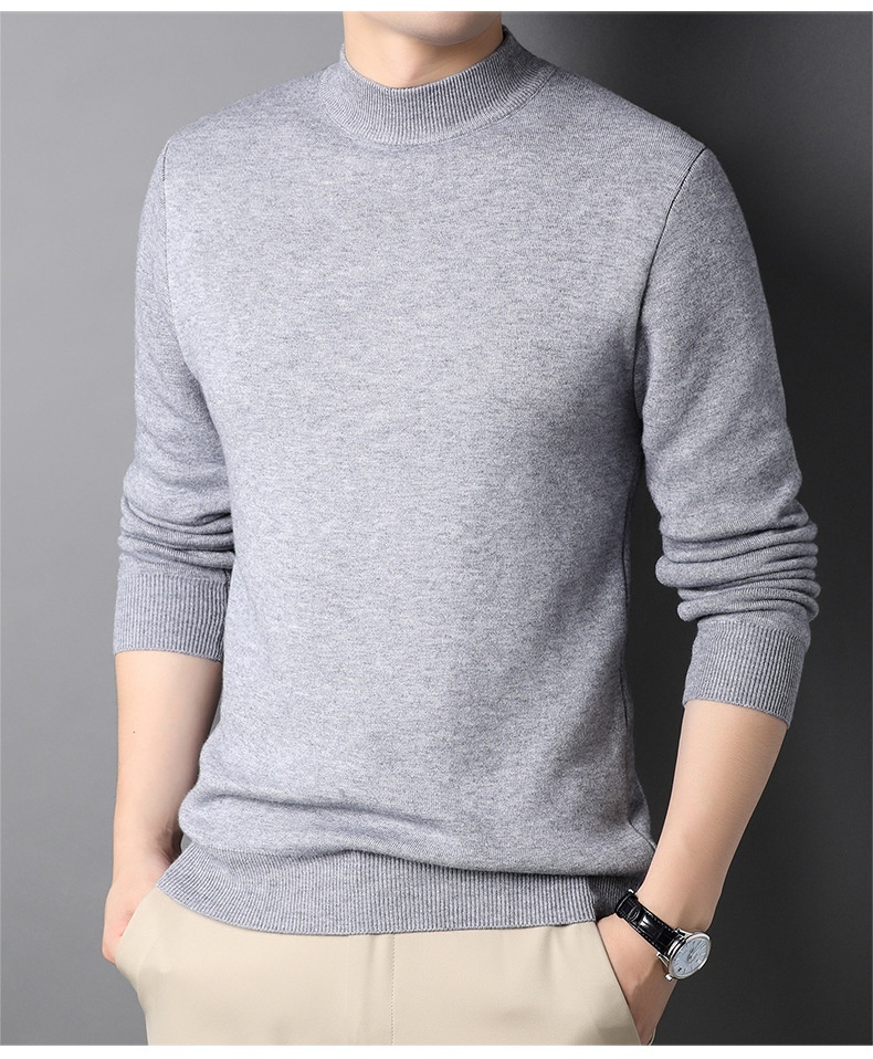 Men's Ribbed Mock Neck Knit Sweater